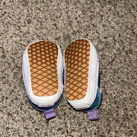 VANS Old Skool Baby Girl Crib Shoes Ombre Glitter Blue & Purple Size 1 - Picture 4 of 4